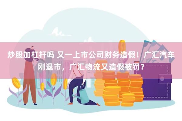 炒股加杠杆吗 又一上市公司财务造假！广汇汽车刚退市，广汇物流又造假被罚？